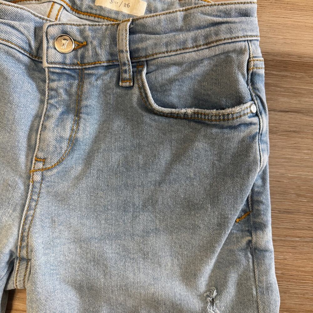 Pilcro & The Letterpress | Mid Rise Light Wash Embroidered Denim Size 26 - Picture 4 of 16